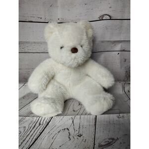 Vintage 1991 world of smile white plush teddy bear stuffed animal retro toy kids